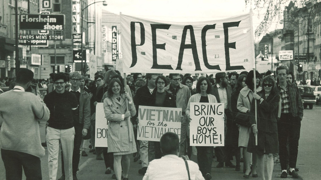 photo of peace demonstration in 1972
